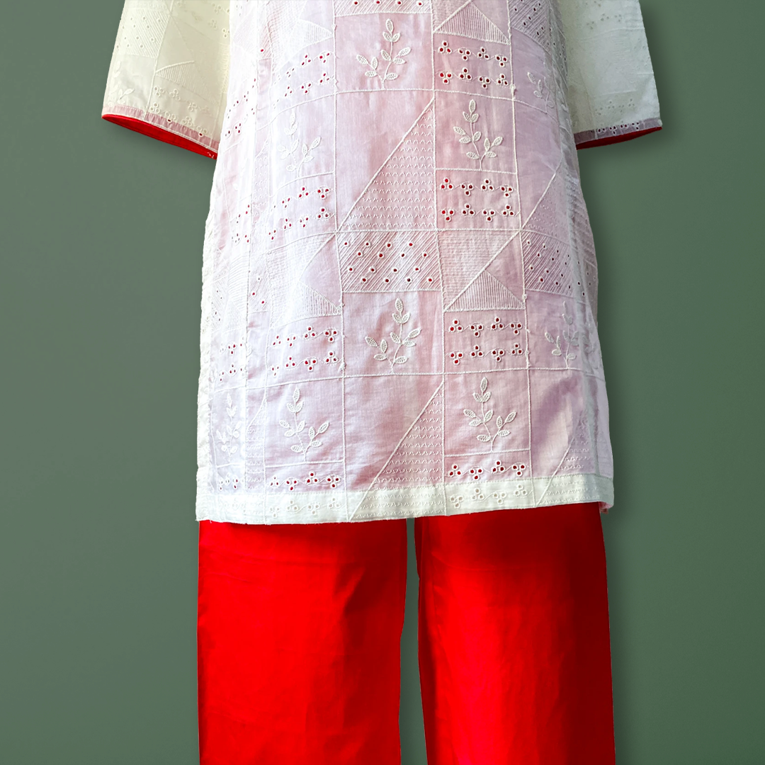 Blush Radiance Embroidered Kurta Set